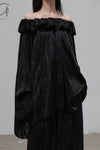 Mutedance 24 Spring/Summer Silk Wide Shoulder Top Series MD-MD24SS50-SHENHE PM117 sepia